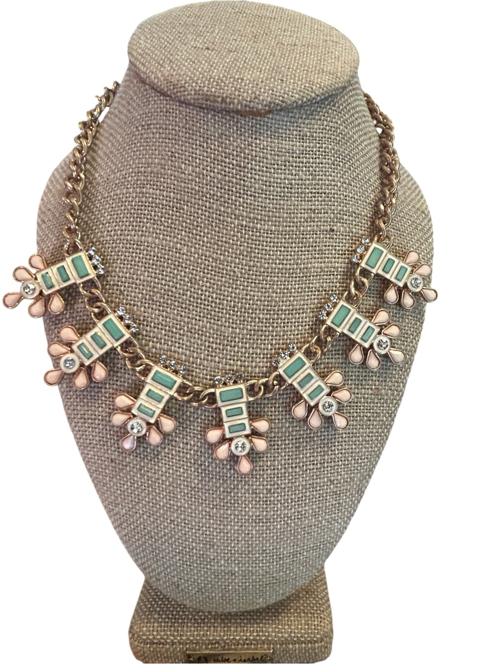 Plunder Pink & Teal Flower Bib Necklace